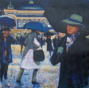 Devant l'opera sous la pluie | Pierre Neveu
